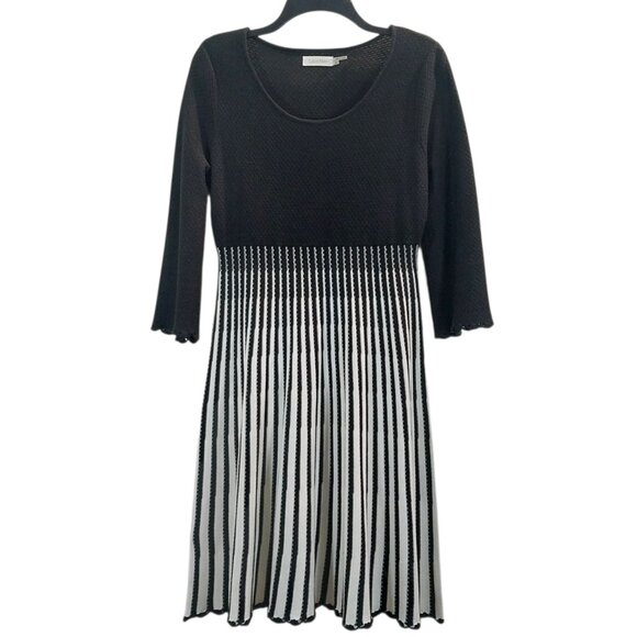 Calvin Klein Black and White Striped Dress, Size Medium - Picture 1 of 7